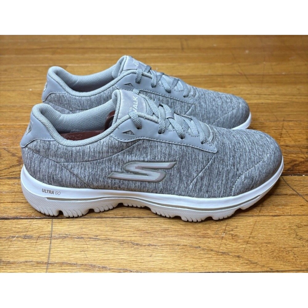 Skechers Go Walk Shoes Evolution Ultra 60 Gray Pink Quick Fit Women’s Sz 8.5 - Picture 2 of 11